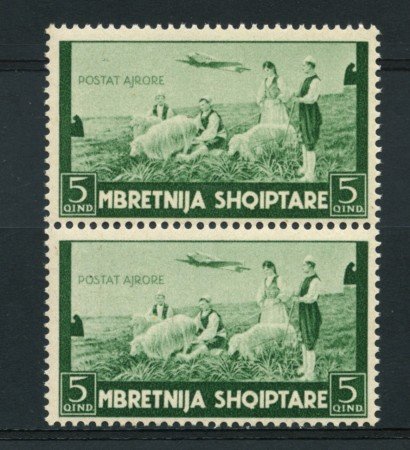 1940 - LOTTO/16790A - ALBANIA ITALIANA - 5 q. POSTA AEREA - NUOVO COPPIA