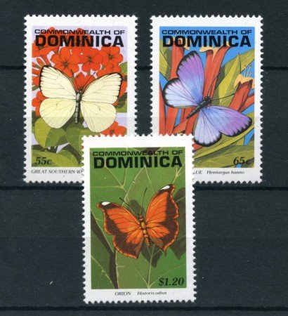 1992 - DOMINICA - LOTTO/20229 - FARFALLE 3v. - nuovi