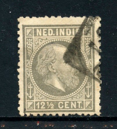 1870/86 - INDIE OLANDESI - 12,5 c. GRIGIO - USATO - LOTTO/28765