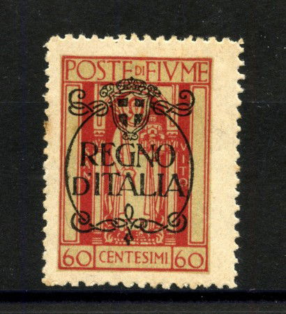 1924 - FIUME - LOTTO/42330 - 60 CENTESIMI SOPRASTAMPATO REGNO D'ITALIA - LINGUELLATO