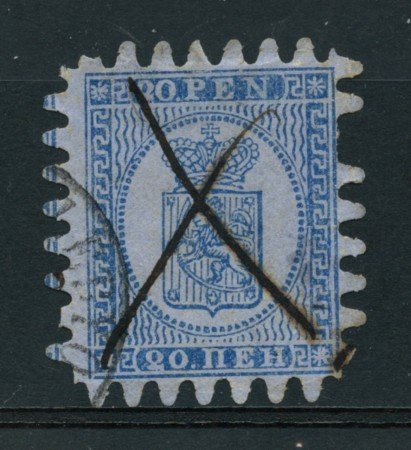 1866 - LOTTO/15008 - FINLANDIA - 20p. AZZURRO SU CELESTE - USATO