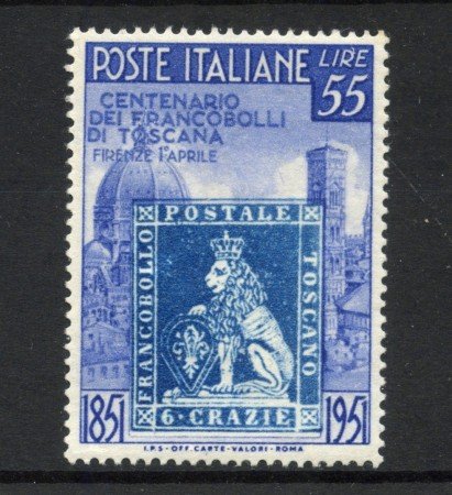 1951 - REPUBBLICA - LOTTO/42035 - 55 LIRE CENTENARIO TOSCANA . - LINGUELLATO