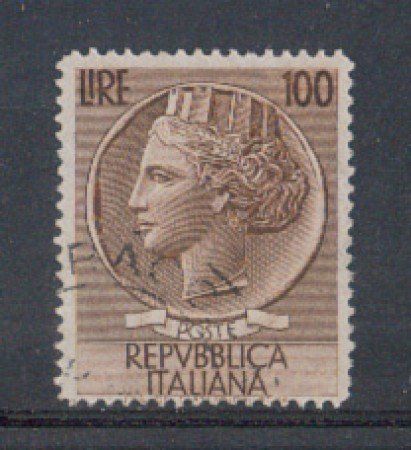 1954 - LOTTO/6245U - REPUBBLICA - 100 L. SIRACUSANA USATO