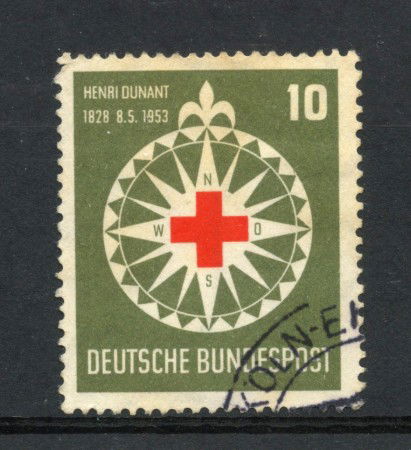 1953 - GERMANIA - LOTTO/43252 - 10p. HENRI DUNANT - USATO