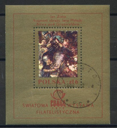 1978 - POLONIA  -  PRAGA 78 EXPO FILATELICA - FOGLIETTO USATO - LOTTO/36030