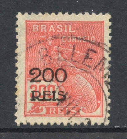 1933 - BRASILE - SOPRASTAMPATO 200 SU 300r. ROSA - USATO - LOTTO/28875