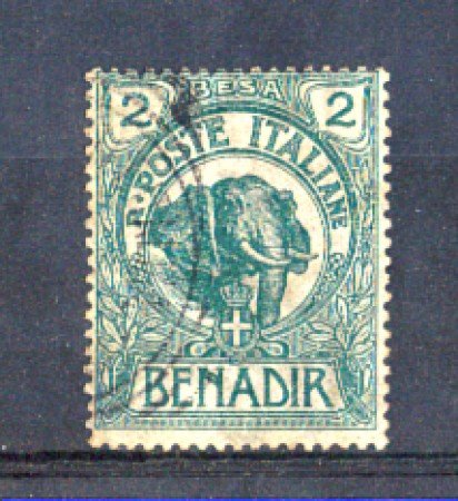SOMALIA - 1903 - 2 besa  verde  Usato - Lotto/Somalit 2U