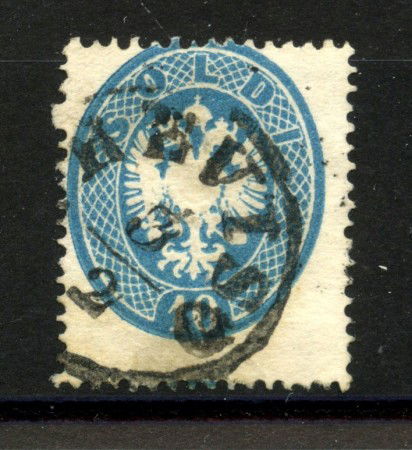 1863 - LOMBARDO VENETO - LOTTO/40200 - 10 SOLDI  AZZURRO - USATO