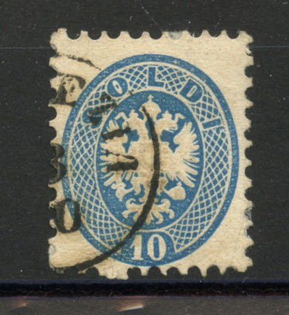 1864/65 - LOMBARDO VENETO - LOTTO/40204 - 10 SOLDI  AZZURRO - USATO