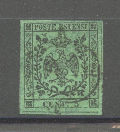 1852 - DUCATO DI MODENA - LOTTO/40209 - 5 cent. VERDE - USATO