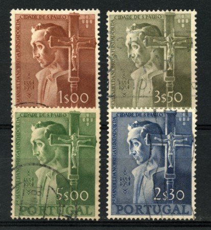 1954 - LOTTO/12858 - PORTOGALLO - MANUEL DA NOBREGA 4v. - USATI