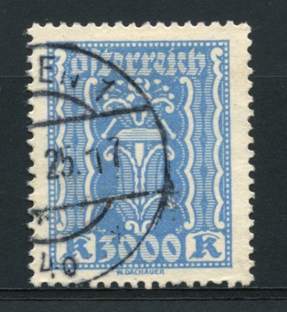 1923/24 - LOTTO/14254 - AUSTRIA - 3000 Kr. AZZURRO CHIARO - USATO