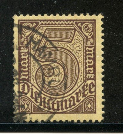 1920/21 - GERMANIA REICH SERVIZI - 5m . BRUNO - USATO - LOTTO/29248