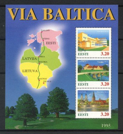 1995 - ESTONIA - VIA BALTICA - FOGLIETTO - NUOVO - LOTTO/35937
