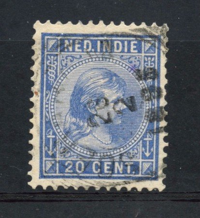 1891 - INDIE OLANDESI - 20c. BLU - USATO - LOTTO/28770A