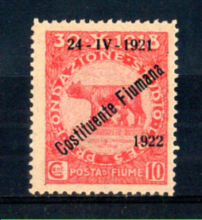 1922 - LOTTO/FIU165L - FIUME - 10c. ROSSO CARMINIO LING.