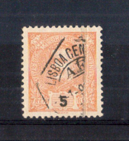 1895 - LOTTO/11350 - PORTOGALLO - 5 R. ARANCIO VARIETA' - USATO