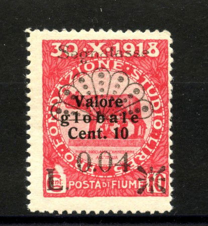 1921 - FIUME - LOTTO/42320 - SEGNATASSE 0,04 SU 10 CENT. - NUOVO
