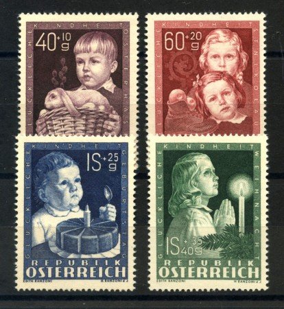 1949 - AUSTRIA - PRO OPERE INFANZIA 4 v. LINGUELLATI - LOTTO/34071
