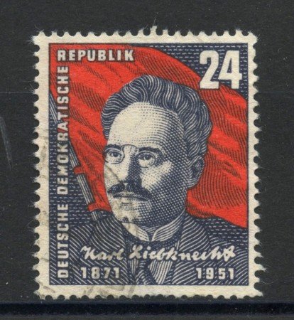 1951 - GERMANIA DDR - KARL LIEBKNECHT - USATO - LOTTO/36077