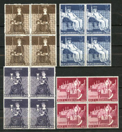 1969 - LOTTO/7916Q - SAN MARINO -  DIPINTI DI AMBROGIO LORENZETTI QUARTINE NUOVI