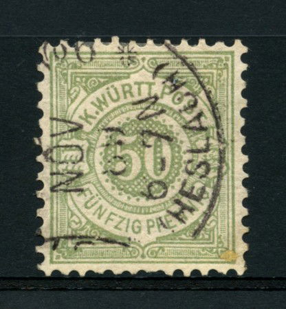 WURTTEMBERG - 1875 - LOTTO/13897 -  50p. VERDE GRIGIO  - USATO