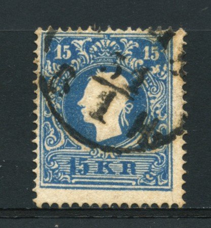 1859 - LOTTO/14109 - AUSTRIA - 15 Kr. AZZURRO - USATO