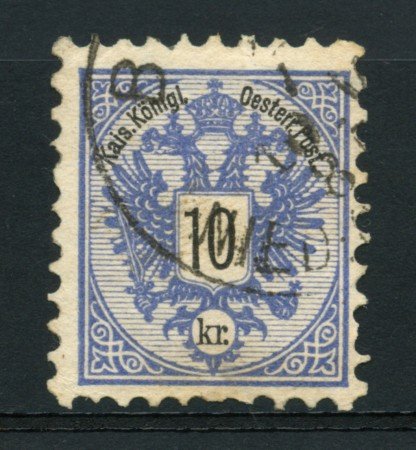 1883 - LOTTO/14177 - AUSTRIA - 10 Kr. AZZURRO - USATO