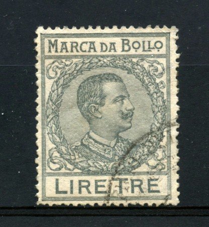 1920/26 - REGNO - MARCA DA BOLLO DA 3 LIRE GRIGIO - LOTTO/32457