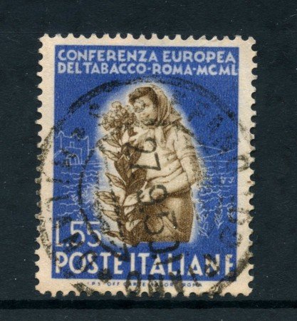 1950 - REPUBBLICA - 55 LIRE TABACCO - USATO - LOTTO/12601B