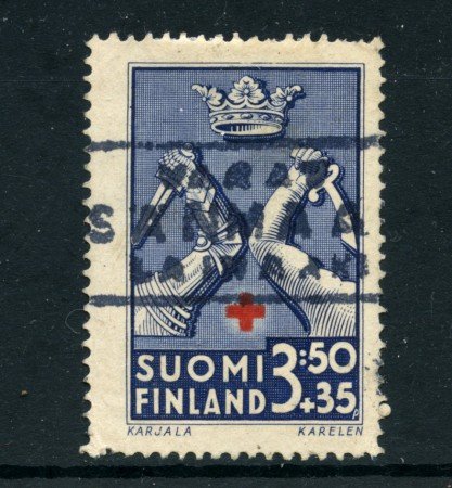 1942 - LOTTO/24158 - FINLANDIA - 3,50+35Pp. CROCE ROSSA  - USATO