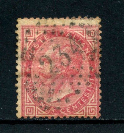 1863 - REGNO - 40 cent. ROSA  VITTORIO EMENUELE II° - USATO - LOTTO/26400