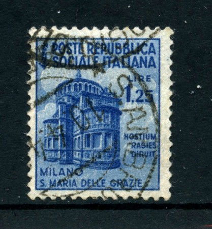 1944/45 - LOTTO/26469 REPUBBLICA SOCIALE ITALIANA - 1,25 Lire MONUMENTI - USATO - 