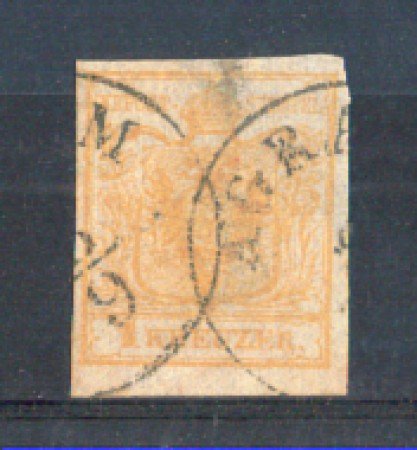 1850 - LOTTO/AUS1U - AUSTRIA - 1 k. GIALLO  - USATO