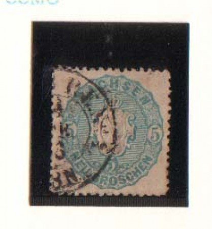 SASSONIA - 1863 - LBF/2390 - 5n.AZZURRO - USATO