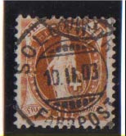 1882 - LOTTO/1823  -  SVIZZERA - 3Fr. BISTRO ARANCIO USATO