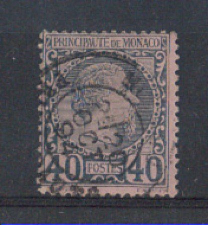 1885 - LOTTO/3578 - MONACO - 40c. AZZURRO SU ROSA