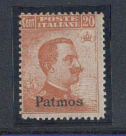 EGEO/PATMO - 1917 - LOTTO/4486 - 20c. ARANCIO - T/L