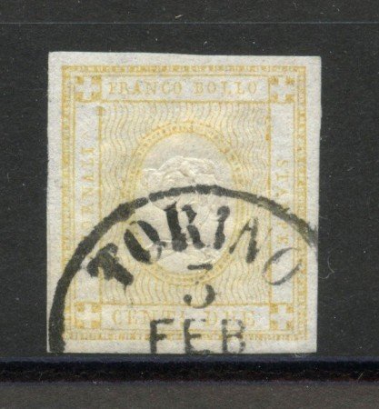 1862 - REGNO - LOTTO/39946 - 2c. GIALLO OLIVASTRO CIFRA IN RILIEVO - USATO SU FRAMMENTO