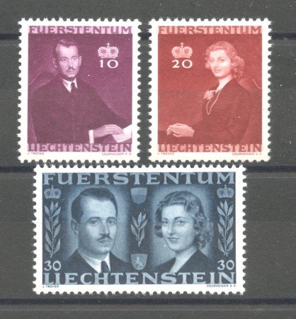 1943 - LIECHTENSTEIN - LOTTO/40903 - MATRIMONIO PRINCIPE  3 v. - NUOVO