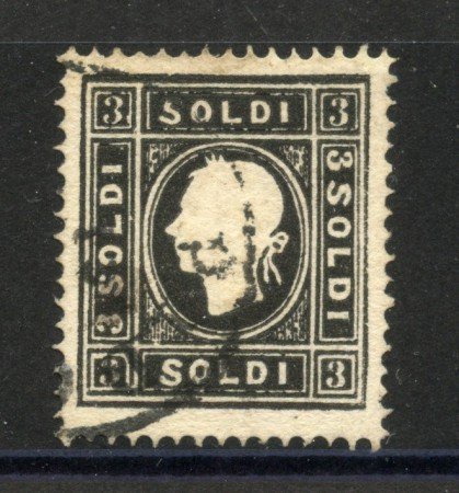 1859 - LOMBARDO VENETO - LOTTO/40562 - 3 SOLDI  NERO - USATO
