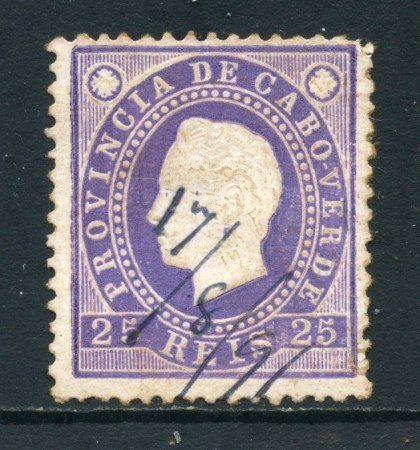 1886 - CAPO VERDE - 25 r. LILLA - USATO - LOTTO/27025