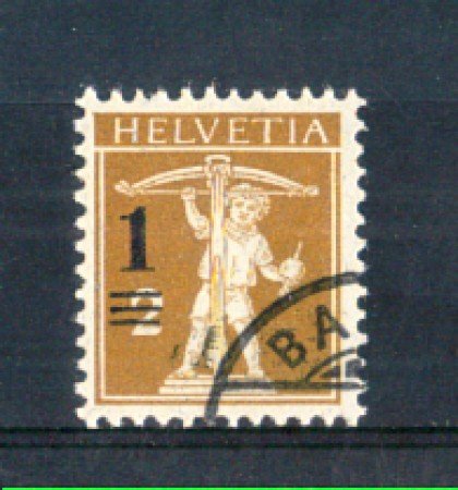 1915 - LOTTO/SVI145U - SVIZZERA - 1 su 2c. BISTRO OLIVA - USATO
