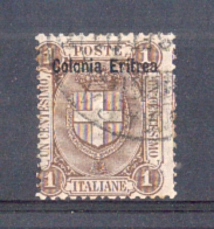 1895 - LOTTO/ERIT12U - ERITREA - 1c. BRUNO STEMMA - USATO