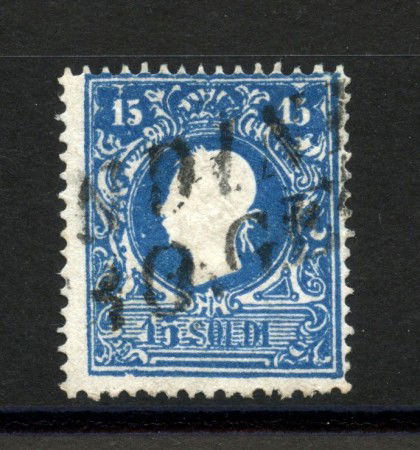 1859 - LOMBARDO VENETO. - LOTTO/40193 - 15 SOLDI  AZZURRO - USATO