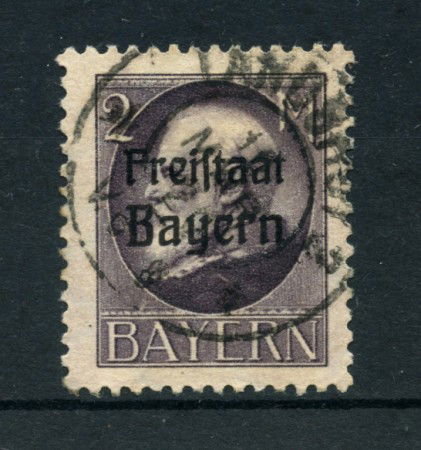 BAVIERA - 1919 - LOTTO/21892 - 2m. VIOLETTO USATO