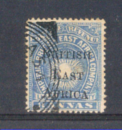 1895 - LOTTO/974 -  AFRICA ORIENTALE BRITANNICA - 8 anna BLU - USATO