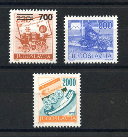 1989 - JUGOSLAVIA - LOTTO/38513 - POSTA ORDINARIA  3v. - NUOVI