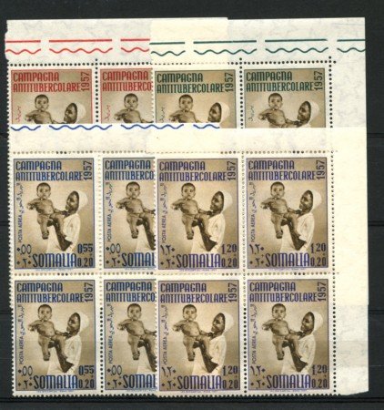 1957 - LOTTO/13908 - SOMALIA AFIS - ANTITUBERCOLARE 4v . - QUARTINE
