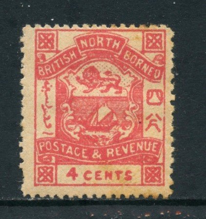 1889/92 - NORD BORNEO - 4 CENT. ROSA - LINGUELLATO - LOTTO/26971